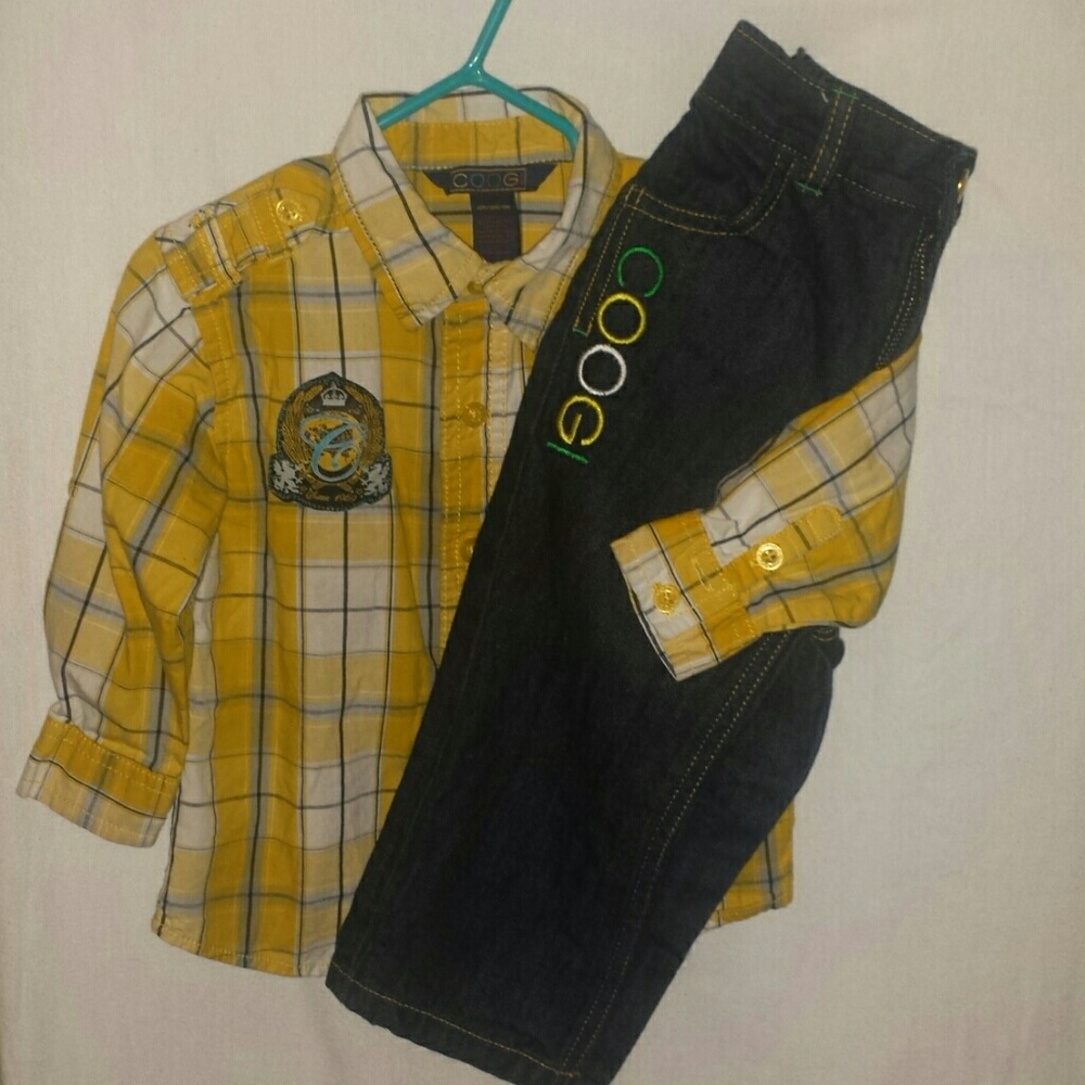 Nice! Boys shirt and matching pants.